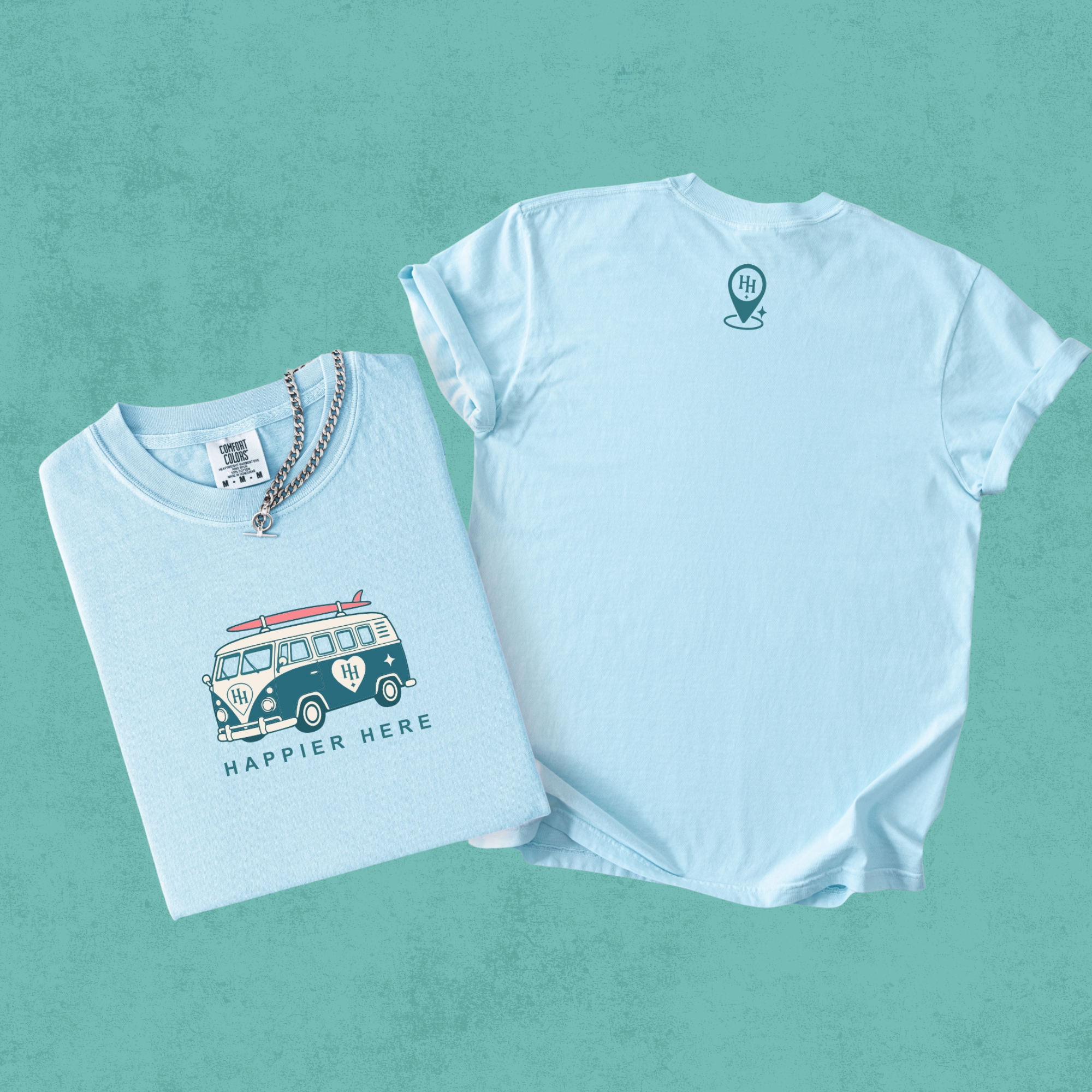 Happier Here Signature Van Tee-Chambray