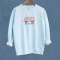 Happier Here "Good Days Ahead" Crewneck-Chambray