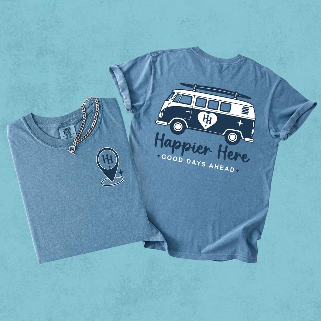 Happier Here Coastal Van Tee