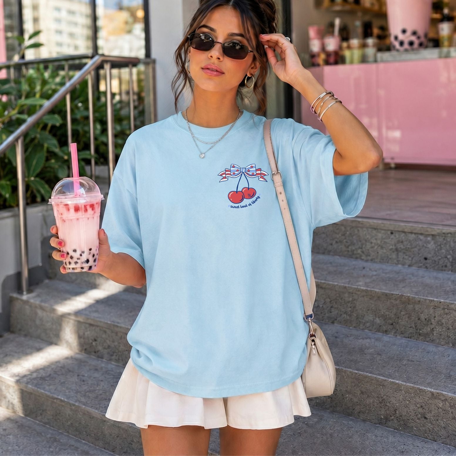 "Sweet Land of Liberty"-Tee Chambray