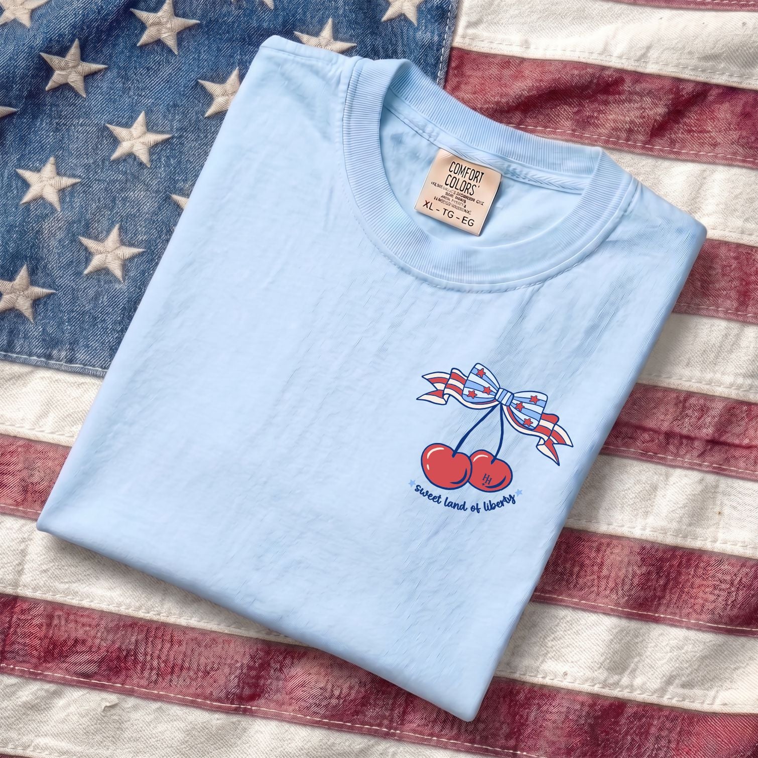 "Sweet Land of Liberty"-Tee Chambray