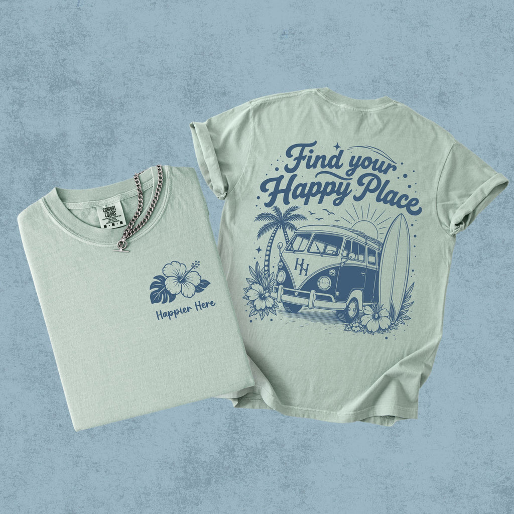 Happier Here "Find Your Happy Place" Tee-Bay