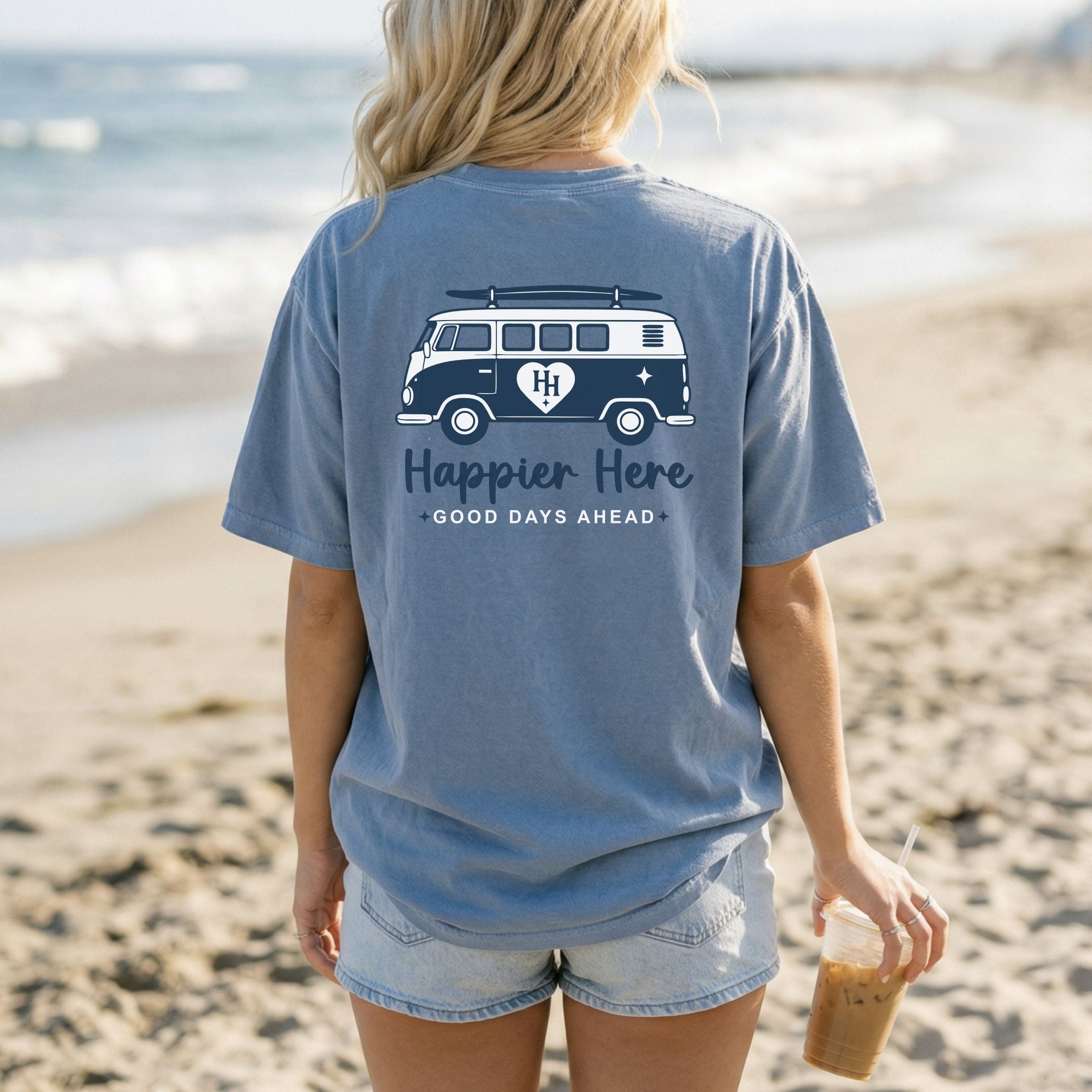 Happier Here Coastal Van Tee